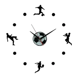 Adesivo muro orologio muto orologio da calcio fai -da -da -te decalcomanie murali per decorazioni per la casa cnim clock336h