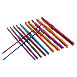 8/12/14st 2 mm-10 mm blandad metallkrokkrok för vävstolverktygsband diy multicolour aluminium virka krok stickade nålar set