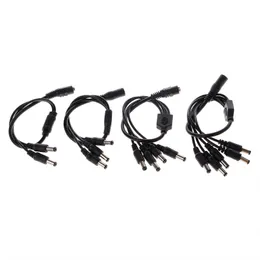 1 fêmea para 2/3/4/5 plug de masculino 5.5x2.1mm Porta 12V Cabo do adaptador de energia DC