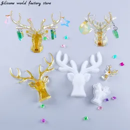 Silicone world Deer Horns Silicone Mold Jewelry Display Stand Mold Resin Mold Earrings Necklace Ring Jewelry Storage Rack Mold