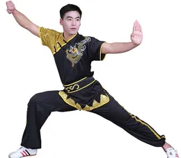 unisex Kidsadult kort ärm Martial Arts Clothing Changchuan Wushu uniformer Nanquan Tai Chi Suit Black/Yellow/Blue/White