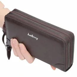 اسم النقش Baellerry Men's LG Pres Men Wallets Men Men Clutch Wallets Busin carty كبير الجودة العلامة التجارية ذكور ذكور J6or#