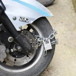 1SET 0,5-2 m Lunghezza Lock Lock Welcola in acciaio con chiave di sicurezza antifurto per il miglioramento hardware di bloccaggio in bicicletta della porta grande