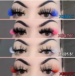 False Eyelashes Asiteo 3D Color Lashes 1520mm Ombre Colored Natural Long Colorful Dramatic Makeup Fake Faux Mink LashFalse7892786