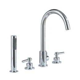 Mttuzk Brass quente e fria do tipo dividido FAUCET4 Set Bathtub Faucet com chuveiro de mão