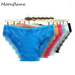 Frauen Höschen Moonflame 5 PCs/Lose Frauen Kleidung 6 Süßigkeiten Farbe M-XL Slips sexy Spitzen-Baumwoll-Paniten