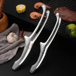 BBQ Food Tongs Korean grillklipp Rostfritt stål Grill Matlagning Chief Tong Kök Bread Bakning utomhus Grill Steak Clamp- För rostfritt stål Kökstång