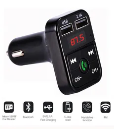 B2 Bluetooth FM Sändare Hands Car Kit Mp3 Player TF Flash Music USB Charger Wireless Headset FM Modulator 72PCSLT7979264