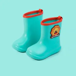 New Sale Kids Rain Boots For Boys Girls Rainboots Dinosaur Children's Rubber Boots Plush Warm PVC Waterproof Baby Water Shoes