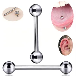 ASTM 36 Industrial Barbell Balls Tongy Ring Lip Nipple Bar Stud 16G14Gストレートヘリックスイヤーバーピアスボディジュエリー240407