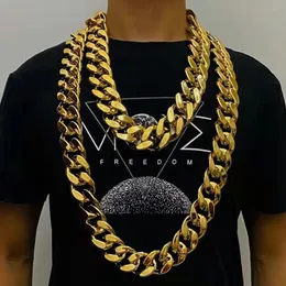 Chains Width 35mm 45mm Personality Large Chain Thick Gold Necklace Men Domineering Hip Hop Goth Halloween Treasure Riche Jewelry G246y