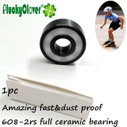 1pc ZrO2/Si3n4 Full Ceramic 608-2rs Bearing Abec11 Roller Skates Speed Skating Skateboard Ceramic Bearing 608 Fast High Speed