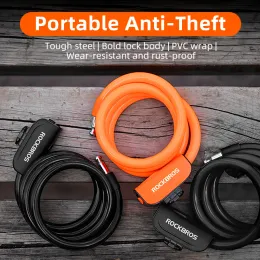 Rockbros Bicycle Lock Mtb Road Cycling Segurança portátil Bloqueio de cabo Anti-roubo para acessórios de bicicleta de moto elétricos para motocicletas