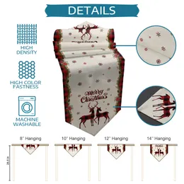 Рождественские снежинки лось с Рождеством Red Red Table Runner Desktop Tablecloth Decoration