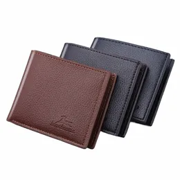 トラベルブシンコイン財布ドライバーライセンスクレジットカードレザーMey Case Slim Billfold Foldable Wallet Men Wallet D6K2＃