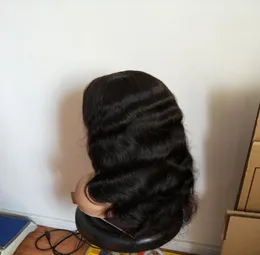 Brasiliano Vergine Human Hair parrucca 360 pizzo Black Black Colore pre -pizzicato Capello Naturale Bleach Not Body Wave8729106