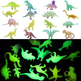 16pcs/set Mini Luminous Jurassic Noctilucent игрушки динозавров светятся в темных динозаврах для мальчиков для мальчиков для детей.