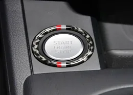 Für A4 2017-2018 Auto Motor Start Stopp Zündschlüsselringaufkleber Kohlefaserkreis Trim Accessoires8540095