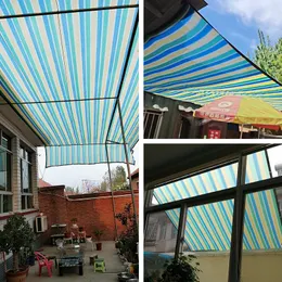 Stripe colorate Sun Shade Shade Net Net Outdoor Courtyard Flowers Shelter Sun Solle 90% Tasso di ombreggiatura addensato da giardino