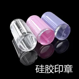 DIY Nail Art Printing Plate Transfer Stamp Scraper Tool Set French Side Pressing Stamp Transparent Silicone Jelly Transfer Head