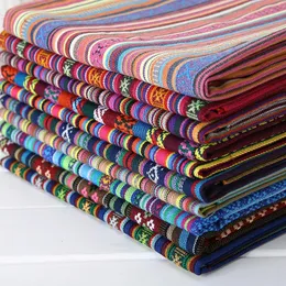 Ethnischer Stil Baumwollwäsche Stoff Textile Patchwork für El Bar Tischdecke Sofa Cover Kissentücher Vorhänge Tischtuch 240326