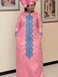 Free Size Turkiet Bazin Riche Dresses for African Ankara Women Wedding Daily Party Clothing Dashiki Robe Oversize 240319