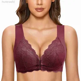 Reggiseno davanti reggiseno da fuoco da donna senza anello in acciaio femminile francese t retro senza cucitura reggiseno sfoderato per il reggiseno sportivo a basso busto di grande busto 240410