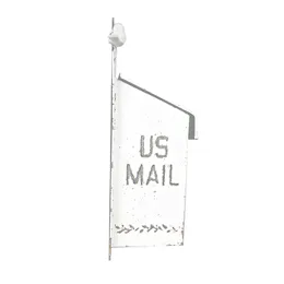 Outdoor Bauernhaus Wandmontage Mailbox Metal White Retro Post hinterlassen Nachrichten nach Box Gartendekoration