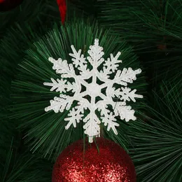 12st charmig 7,5/10 cm guldpulver snöflinga för jul vit julgran dekor fest semester julprydnader heminredning