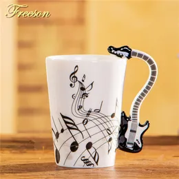 240/400 ml Creative Electric Guitar Musica Musica Musica Mug Ceramica Ceramica Coppa in porcellana Tè Cafe Tazza Coffee Tazza Decorazione