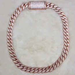 14K 18K Rose Gold Chain 925 Стерлинговое серебро VVS Moissanite Diamond Cuban Chain Hip Hop Iced Out Cuban Link Chain для мужчин