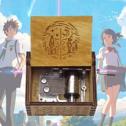 Anime seu nome kimi no wa wa wooden laser music box zenzenzensense esposa musical namorada aniversário presente de caixão de natal