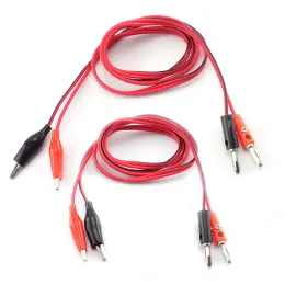 Timsah klipsli 1/2 çift 4mm muz fiş AV Elektrik Kelepçesi Testi Kurşun Kablosu Kablo Konektörleri Multimetre için Tel