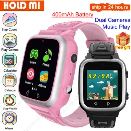 Watches New Kids Smart Watch Music Game Pedometer Dual Camera Children Mp3 Inspelning Smartwatch Baby Watch Gift for Boys Girls