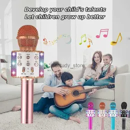 Mikrofone Childrens Tragbarer Bluetooth -Lautsprecher Full Karaoke Mikrofon -Sprachwandlerrecorder mit drahtlosen Mikrofon