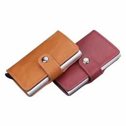 new Rfid Anti-magnetic Card Holders Smart Wallets Men PU Leather Purse Vintage Short Women Purses Mini Mey Bag o0Pa#