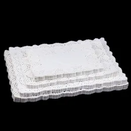 140pcs Retangular Flower Bottom Lace Papel Kitchen Oil da absorção de alimentos de pão de pão de pão papéis