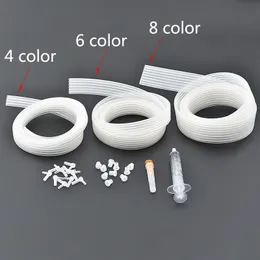 1Meter 4 6 8 color ciss line Ink tube inktube pvc pipeline + Tube Elbow + Rubber stopper CIS CISS parts Accessories kits