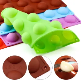 6 colori 15/24/35 fori a semicerchio emisare emisfero in silicone stampo cioccolato gelatina dessert cuocere utensili decorativi