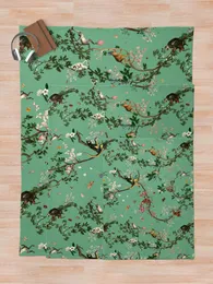 Monkey World Green Throw Decke Stoffdecke Decken