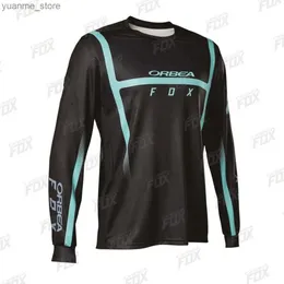 Bisiklet Gömlekleri Tops 2023 Orbea Takımı Enduro Motosiklet Jersey DH BMX Dirt Bike Moto Motocross Jersey Nefes Alabilir Hız Aşırı Bisiklet Siklin Y240410