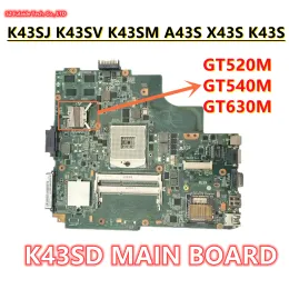 Motherboard K43SD MAIN BOARD For ASUS X43S K43S A43S P43S A43SD A43S A84S K43SD A83S K43E Laptop Motherboard With GT520M GT540M GT610M GPU