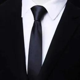 Neck Ties HUISHI Pre tied Zipper Tie Fashion Red and Black Solid Mens Ultra Thin 5cm Tie Mens Gravatas Party Wedding AccessoriesC240410