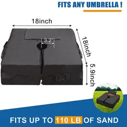 Regenschirm Basis Gewichtsbag Quadrat/runde abnehmbare Gewichtsbeutel für Außenschirme Ständer Strand wasserdichtes Zelt Basis Sandbeutel