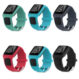 Mjukt silikonarmband rem klockband för tomtom 1 multisport GPS HRM CSS AM Cardio Runner Belt Watchband Wristband