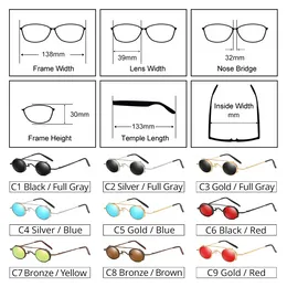 Ralferty Vintage Steampunk Sunglasses Women Men Clips On Glasses Small Frame Retro Round Shades Male Female Eyewear Gothic Oculo
