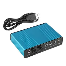 Cartas 6 canais Card de som externo 5.1/7.1 som surround USB 2.0 Adaptador de áudio Optical S/PDIF externo para laptop PC Highfidelity