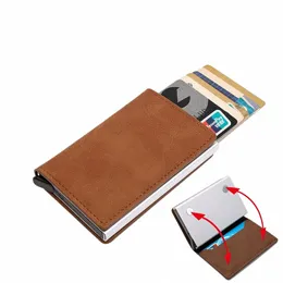 BYCOBECY CASTAL CARCE CASE LEATHY WALLET MEN MAGNET WALLET RFID CREDIT CARD CART