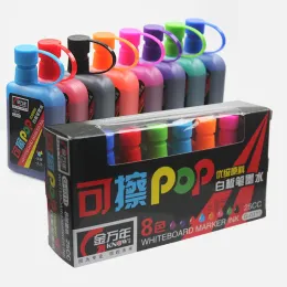 Piller 8 Renk Biliyor/Set Beyaz Tahta Mürekkebi Silinebilir Pop Art Marker Replenisher Okul Tedarikçisi