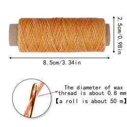 Miusie 1pc 50m 150d 1 mm skórzany przewód niciowy do DIY rękodzieło ręczne ręczne nić gwint płaska woskowa linia szycia